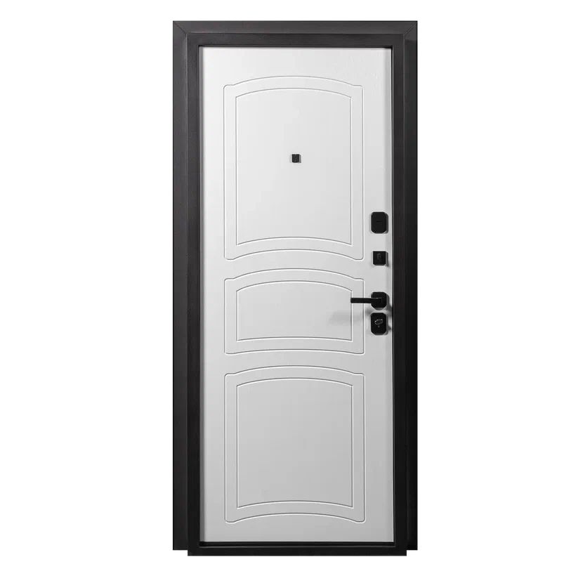 Входная металлическая дверь АМА Элит белая (чёрная фурнитура ...
