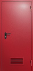 Противопожарная дверь однопольная с вентиляционной решеткой