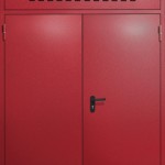 Двупольная противопожарная дверь с фрамугой с вентиляционной решеткой